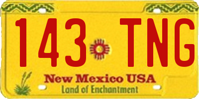 NM license plate 143TNG