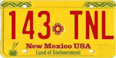 NM license plate 143TNL