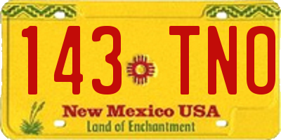 NM license plate 143TNO