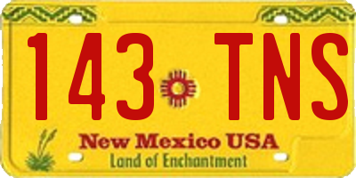 NM license plate 143TNS