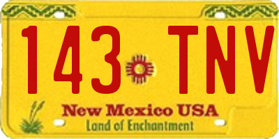 NM license plate 143TNV