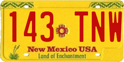 NM license plate 143TNW