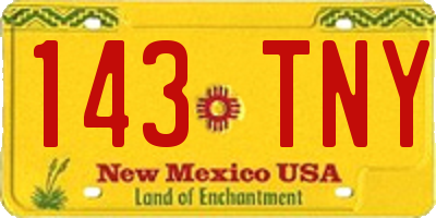 NM license plate 143TNY