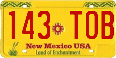 NM license plate 143TOB
