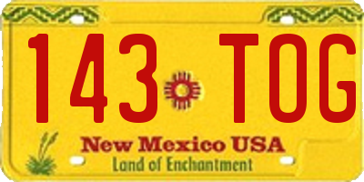 NM license plate 143TOG