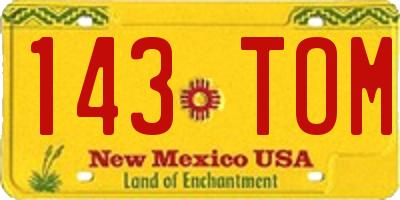 NM license plate 143TOM