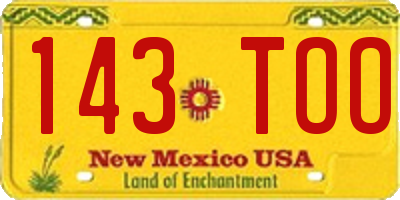 NM license plate 143TOO