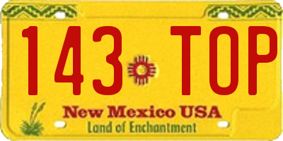 NM license plate 143TOP