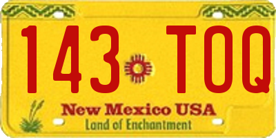 NM license plate 143TOQ