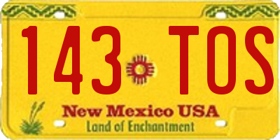 NM license plate 143TOS