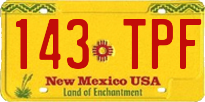 NM license plate 143TPF
