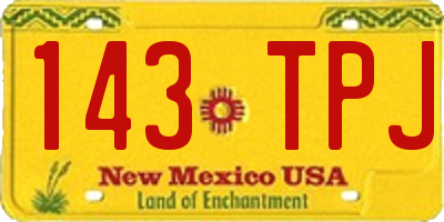 NM license plate 143TPJ