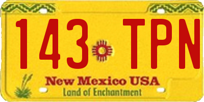 NM license plate 143TPN