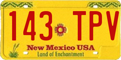 NM license plate 143TPV