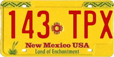 NM license plate 143TPX