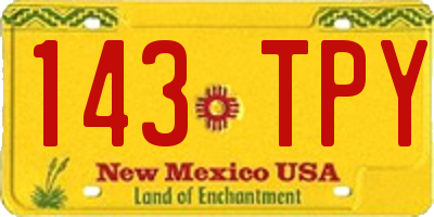 NM license plate 143TPY