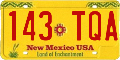 NM license plate 143TQA
