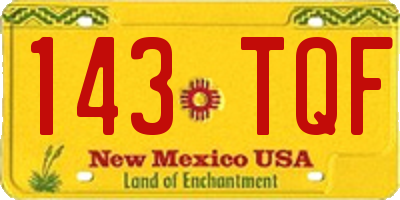 NM license plate 143TQF