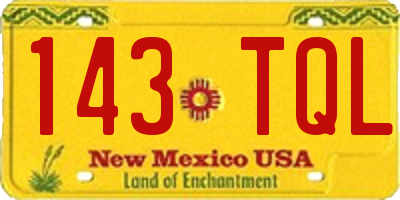NM license plate 143TQL