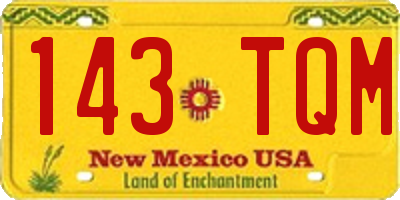 NM license plate 143TQM