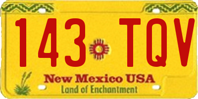 NM license plate 143TQV