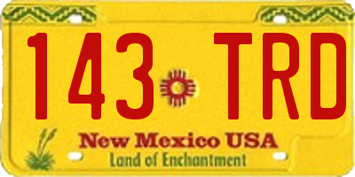 NM license plate 143TRD