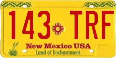 NM license plate 143TRF