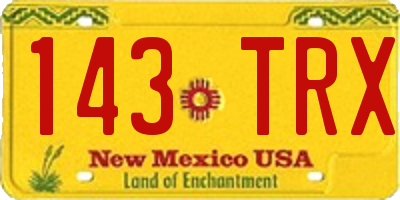NM license plate 143TRX