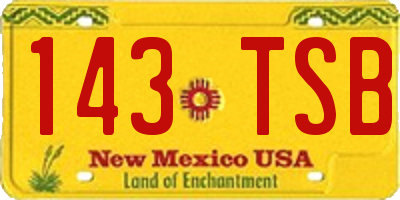 NM license plate 143TSB
