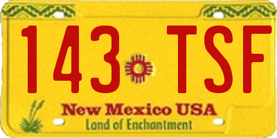 NM license plate 143TSF