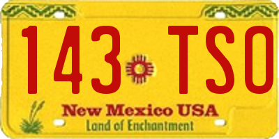 NM license plate 143TSO