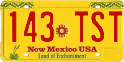 NM license plate 143TST