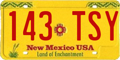 NM license plate 143TSY