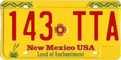 NM license plate 143TTA