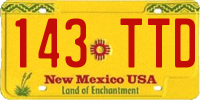 NM license plate 143TTD