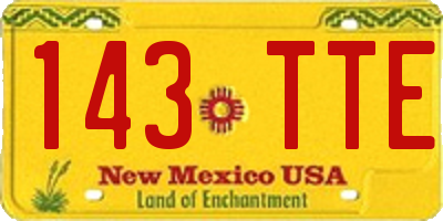 NM license plate 143TTE