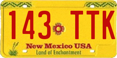 NM license plate 143TTK