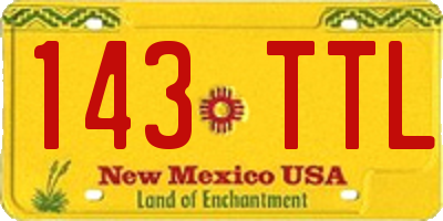 NM license plate 143TTL