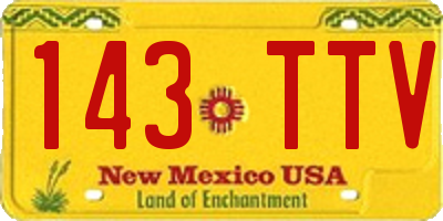 NM license plate 143TTV