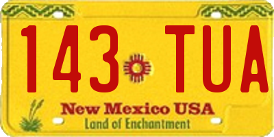 NM license plate 143TUA