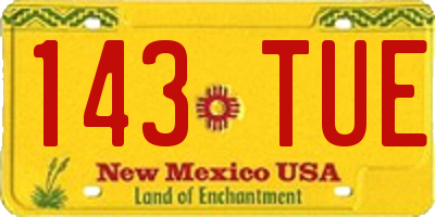 NM license plate 143TUE