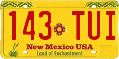 NM license plate 143TUI