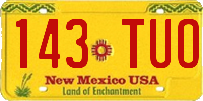 NM license plate 143TUO