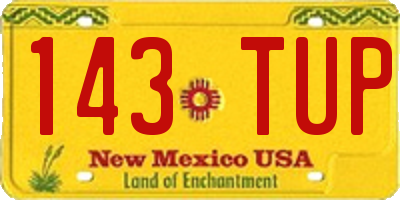 NM license plate 143TUP