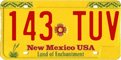 NM license plate 143TUV