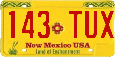 NM license plate 143TUX