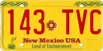 NM license plate 143TVC