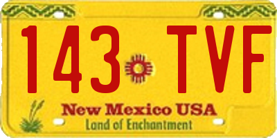 NM license plate 143TVF
