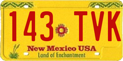 NM license plate 143TVK