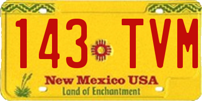 NM license plate 143TVM